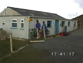 Unloading the bikes at Perranporth Youth Hostel